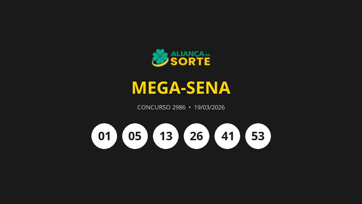 Mega-Sena 2986 acumula e próximo prêmio é de R$ 8 milhões