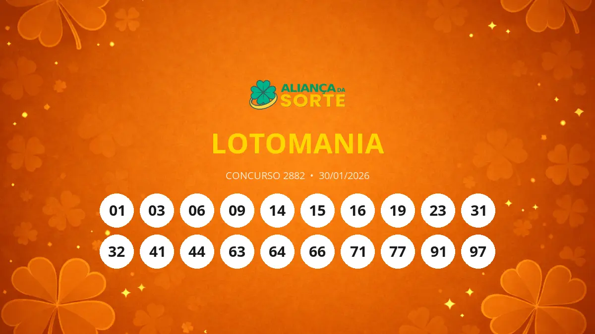 Lotomania 2882 acumula e próximo prêmio chega a R$ 9,5 milhões