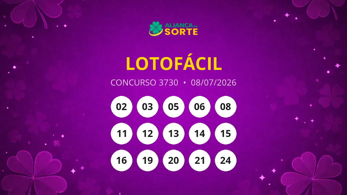 Resultados da Lotofácil: Concurso 3730