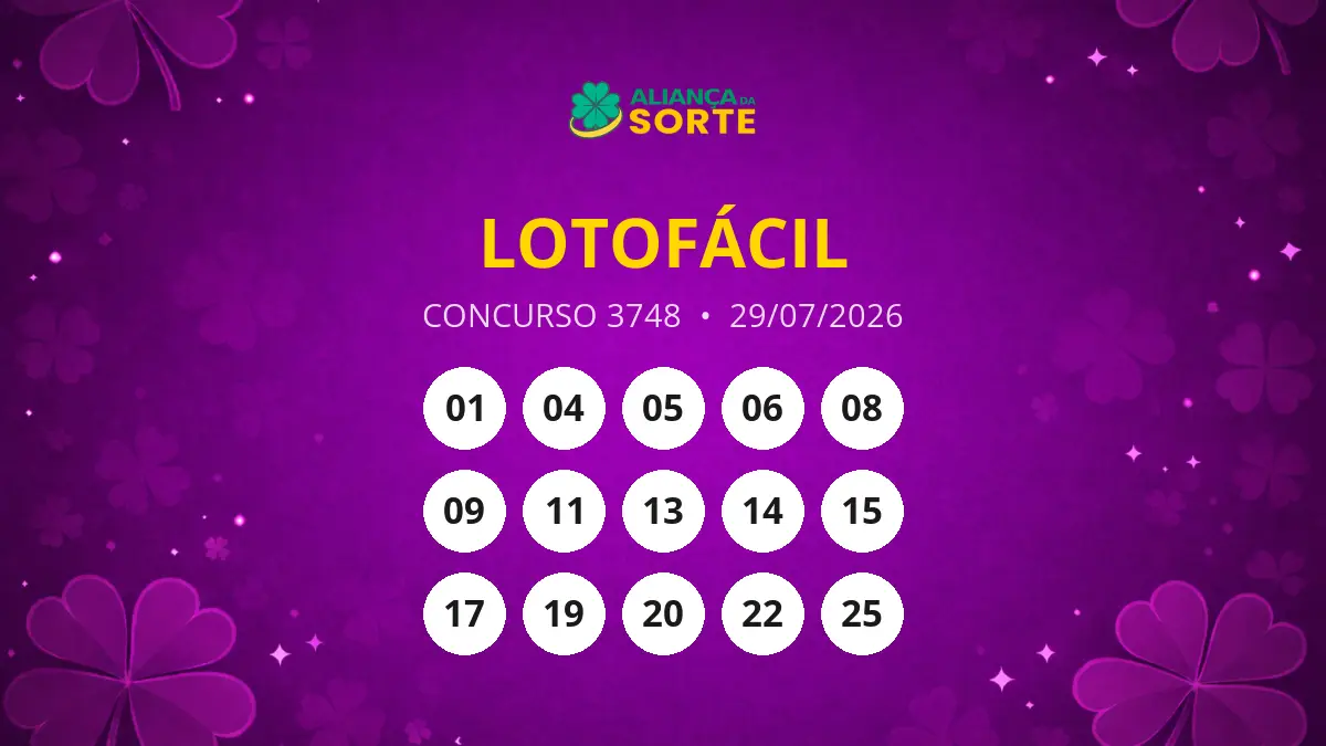 Resultados do Concurso 3748 da Lotofácil
