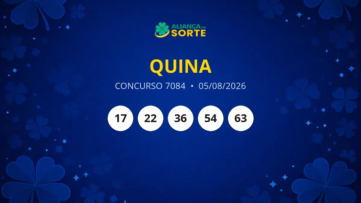 Resultado do Concurso 7084 da Quina - 05/08/2026