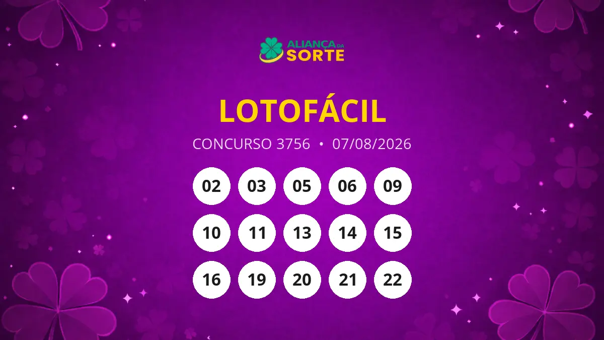 Resultados da Lotofácil: Concurso 3756