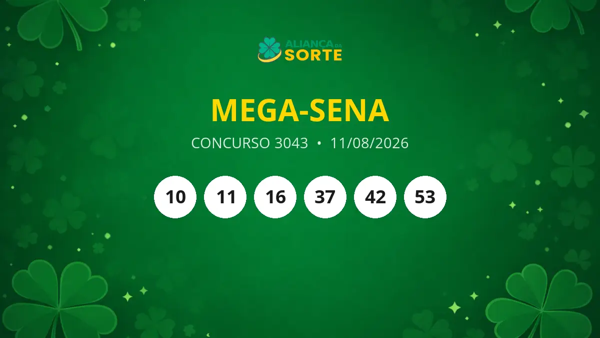 Resultados da Mega-Sena: Concurso 3043