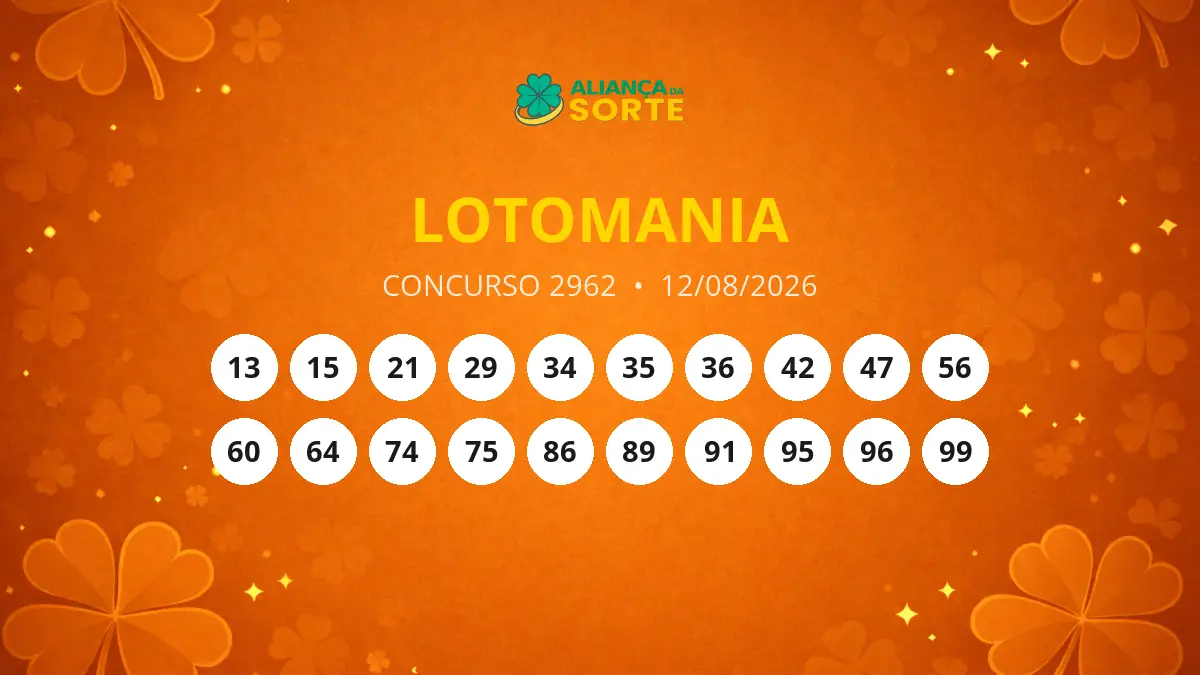 Resultados da Lotomania - Concurso 2962
