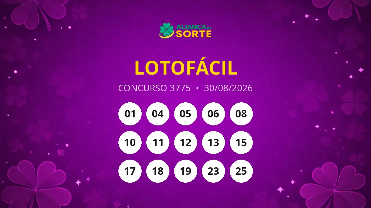 Resultados do Concurso 3775 da Lotofácil
