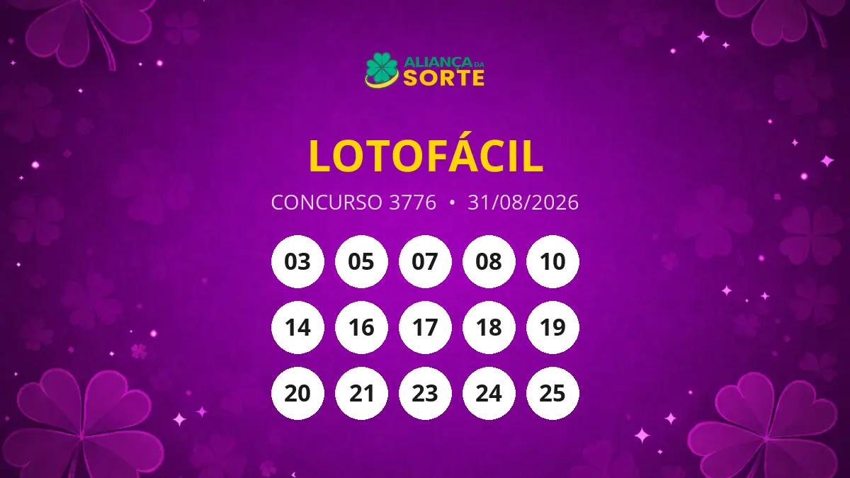Resultados da Lotofácil: Concurso 3776