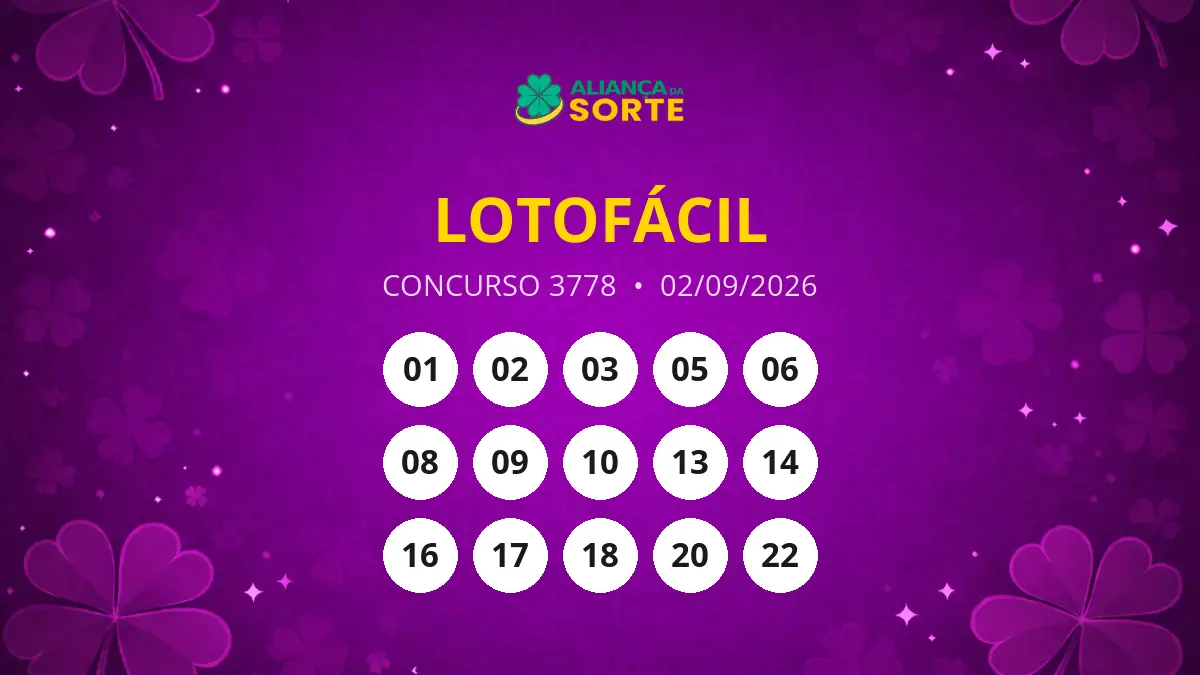 Resultados do Concurso 3778 da Lotofácil