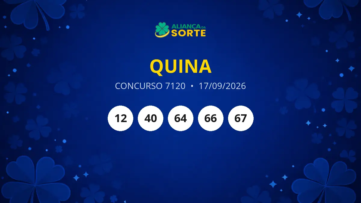 Resultado da Quina: Concurso 7120
