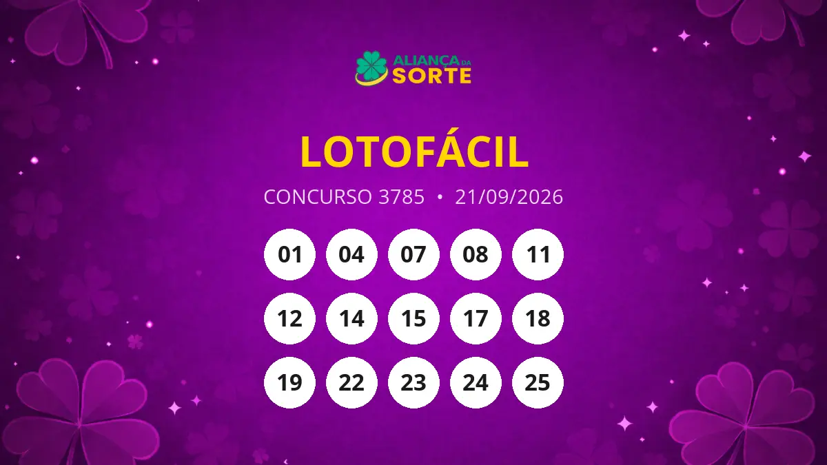 Resultados do Concurso 3785 da Lotofácil