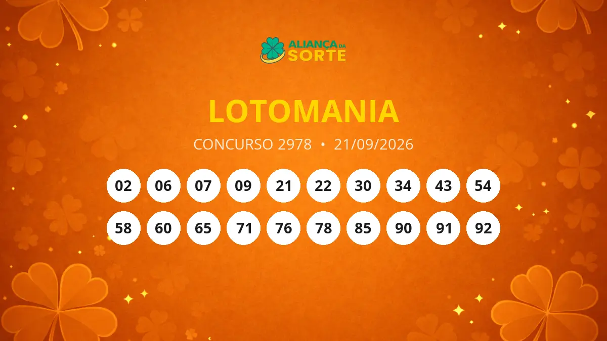 Resultados do Concurso 2978 da Lotomania