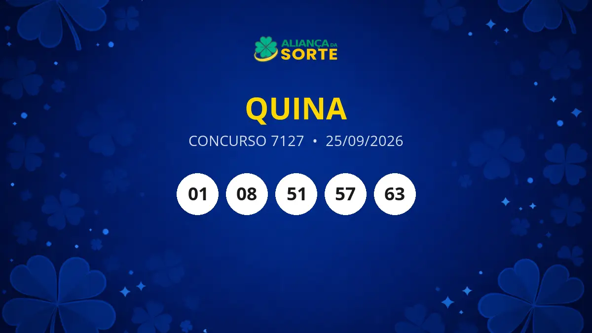 Resultados da Quina Concurso 7127 – 25/09/2026