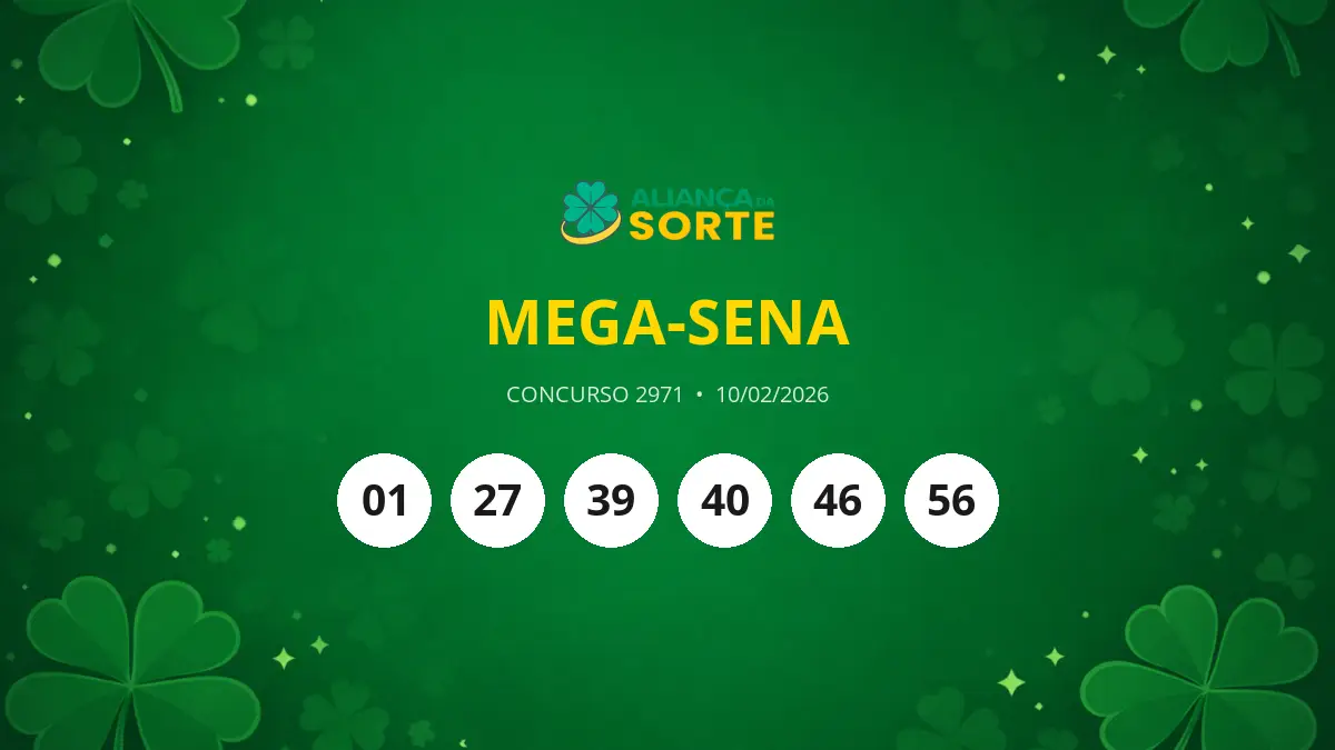 Mega-Sena 2971 acumula e próximo prêmio será de R$ 55 milhões